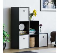 Vida Designs Durham 6 Cube Bookcase Storage Unit & Cube Storage Basket Set of 3 Home Discount White One Size