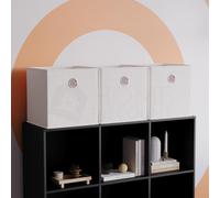 Vida Designs Durham Cube Storage Basket Organizer Set of 3 Home Discount White One Size