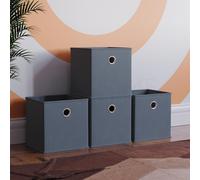 Vida Designs Durham Cube Storage Basket Organizer Set of 4 Home Discount Grey One Size