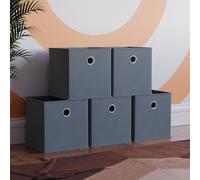 Vida Designs Durham Cube Storage Basket Organizer Set of 5 Home Discount Grey One Size