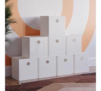Vida Designs Durham Cube Storage Basket Organizer Set of 8 Home Discount White One Size