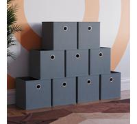 Vida Designs Durham Cube Storage Basket Organizer Set of 9 Home Discount Grey One Size
