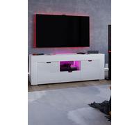 Vida Designs Eclipse 2 Door 1 Drawer LED TV Unit Storage Home Entertainment Living Room Bedroom Furniture 450 x 1300 x 350 mm Home Discount White One Size