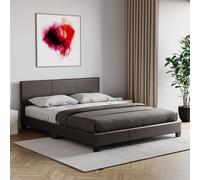 Vida Designs Lisbon Double Faux Leather Bed Frame UKFR Fabric Storage Home Discount Brown Double