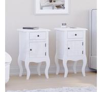 Vida Designs Nishano 1 Drawer 1 Door Bedside Cabinet Set of 2 Storage Furniture Home Discount White One Size