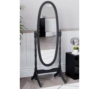 Vida Designs Nishano Oval Cheval Mirror Free Standing Full Length Rotating Frame Home Discount Black One Size
