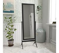 Vida Designs Nishano Rectangular Mirror Full Length Free Standing Wooden Cheval Rotating Bedroom Hallway Dresser Black