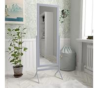 Vida Designs Nishano Rectangular Mirror Full Length Free Standing Wooden Cheval Rotating Bedroom Hallway Dresser Grey