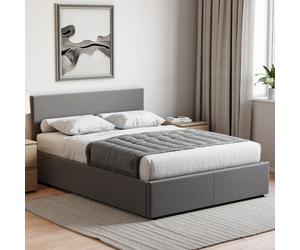 Vida Designs Ottoman Bed Frame Veronica Linen Dark Grey Double
