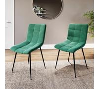 Vida Designs Richton Padded Upholstered Velvet Fabric Chairs UKFR Set Home Discount Green One Size
