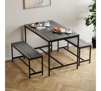 Vida Designs Roslyn 4 Seater Dining Table With Bench Set, Grey