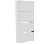 Vida Designs Shoe Cabinet Welham Mirrored 4 Drawer White