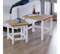 Vida Designs Side Tables Nested Arlington White/Oak Effect 2pcs