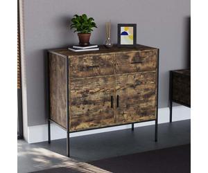 Vida Designs Sideboard Brooklyn 2 Doors 2 Drawers Rustic Brown/Black