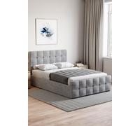 Vida Designs Valentina Double Ottoman Bed Frame Velvet Fabric UKFR Home Discount Grey Double