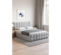 Vida Designs Valentina King Size Ottoman Bed Frame Velvet Fabric UKFR Home Discount Silver King