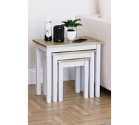 Vida Designs Yorkshire Nest of 3 Tables Living Room Coffee Side Tables Home Discount White One Size