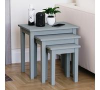 Vida Designs Yorkshire Nest of 3 Tables Set Of 3 Storage Living Room Coffee Side Tables Home Discount Grey One Size