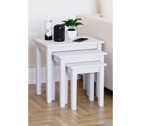 Vida Designs Yorkshire Nest of 3 Tables Set Of 3 Storage Living Room Coffee Side Tables Home Discount White One Size