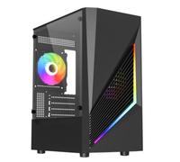 VIDA Genesis Black ARGB Gaming Case w/ Glass Window, Micro ATX, 2x ARG