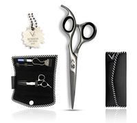 Vida Goods Professional Hairdressing Scissors - Premium J2 Stainless Steel 6.5" Barber Scissors with Hand-Sharpened Blades, Adjustable Tension Knob & Key, Case & Cleaning Kit