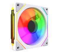Vida Infinity02 Reverse Blade 120mm ARGB PWM Case Fan Hydraulic Bearing Infinity Mirror Effect on Centre & Sides 800-1800 RPM White