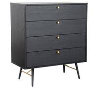 Vida Living Barcelona Black 4 Drawer Chest