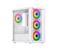 Vida Lucid Micro-ATX Tower ARGB Tempered Glass Gaming PC Case - White