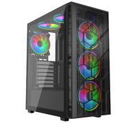 Vida SIROCCOV26F-BLK Tower Case, ABS Black + Tempered Glass, for ATX, Micro ATX, Mini ITX, High-performance Computing
