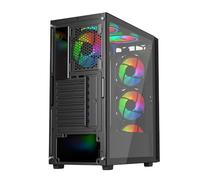 Vida SIROCCOV26F-BLK Tower Case, ABS Black + Tempered Glass, for ATX, Micro ATX, Mini ITX, High-performance Computing