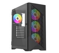 Vida Typhoon ATX ARGB Tempered Glass Gaming PC Case - Black
