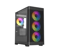 Vida Zephyr V2 Micro-ATX ARGB Tempered Glass Gaming PC Case - Black