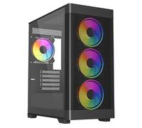 Vida Zephyr V2 Micro-ATX ARGB Tempered Glass Gaming PC Case - Black