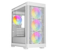 VIDA Zephyr V2 White ARGB Gaming Case w/ Glass Window, Micro ATX, 4x A
