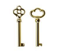 VIDABTE KY-2AB and KY-3AB Universal Barrel Skeleton Keys, Antique Brass Finish, Hollow Barrel Keys for Cabinet Doors, Dresser Drawers, Grandfather Clocks