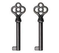 VIDABTE KY-3AB Antique Brass Hollow Barrel Skeleton Key for Cabinets, Doors, Cupboards, Grandfather Clocks, etc.