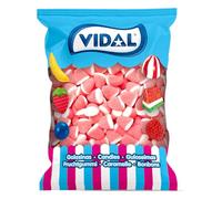 Vidal 250 Pieces Rubber Candy Treats, Pink and White, 1.5 kg Bag, Strawberry