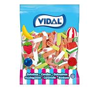 Vidal Assorted Finger Glosses Caramel Rubber with Pica Aroma Pink Yellow Orange Green Fruit Blend 1.5kg Bag (101)