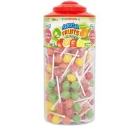 Vidal Assorted Fruit FLavour Lollipops (Strawberry, Lemon & Orange Flavours) - 150 Count Bulk Tub | Fun, Long-Lasting Candy for Parties, Events & Sweet Shops