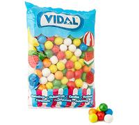 Vidal Chicle Balls Gragé 28 mm Assortment of Delicious Flavours: Lemon, Orange and Strawberry, Bag 2 kg
