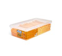 Vidal Dulcipica Treats Licorice stuffed Peach flavor. Tray 200 pcs/Vidal Sour Peach Pencils | 200 Count Bulk Tub | Fizzy Chewy Pencils with a Cream Fondant Centre