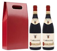 Vidal-Fleury Cairanne - Rhône France 2 x 75cl, Southern Rhone Valley Red Wine Duo in a Red Gift Box