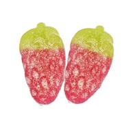 Vidal Giant Fizzy Strawberries 3kg | Strawberry Flavoured Jelly Sweets | Fizzy Sugar Coating | Bulk 3kg Bag | Ideal for Pick & Mix