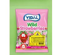 Vidal Giant Sour Strawberry Gummy Sweets, 500g, Strawberry Flavoured, Soft Texture