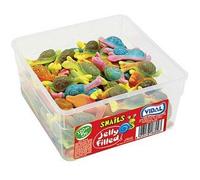 Vidal Jelly Filled Snails Fruity in Tub (120 Snails), (Pack of 1)