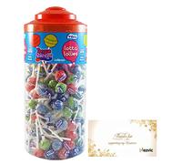Vidal Lotta Lollies Tongue Painter - 150 Lollies Tub with a Thank You Sticker- Treat For Kids and Adults