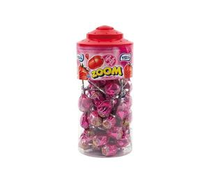 Vidal Mega Strawberry Zoom Lollipops (tub of 50)