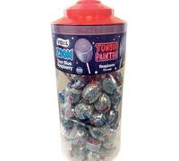 Vidal Mega Zoom Tongue Painter Sour Blue Raspberry Lollipops - 50 Count Bulk Tub | Fun, Long-Lasting Candy for Parties, Events & Sweet Shops