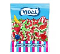 Vidal Mini Watermelon Slices | 1kg Bulk Tub | Chewy Melon Flavoured Gummy Sweets | Gluten-Free Candy