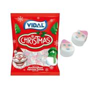 Vidal Santa Marshmallows 1kg | Vanilla Flavoured Festive Marshmallows | Santa-Shaped | Gluten Free | Perfect for Christmas Parties & Gifting